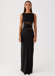 Leni | Robe maxi ajustée avec des découpes subtiles et un laçage