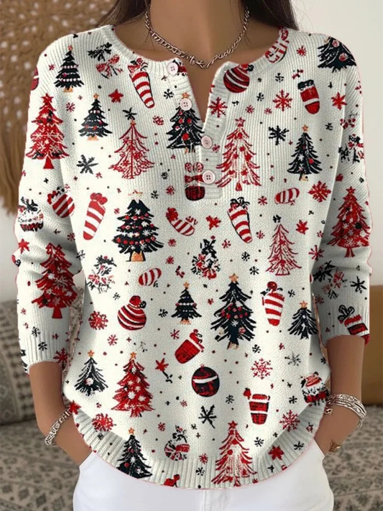 Hallie - Pull de Noël avec boutons