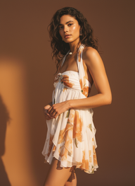 Aniela | Robe Mini en Chiffon à Fleurs